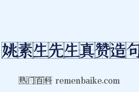 姚素生先生真赞造句是什么意思的图片